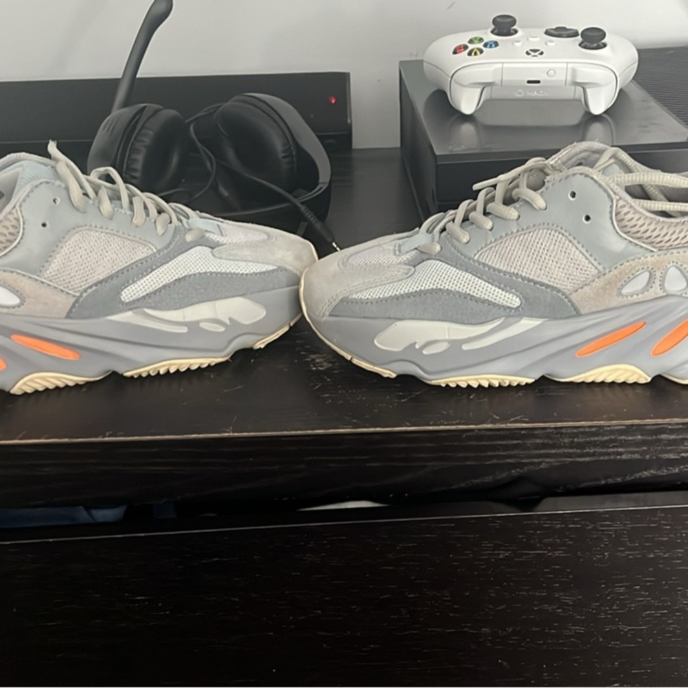 Gray and Orange Sneakers